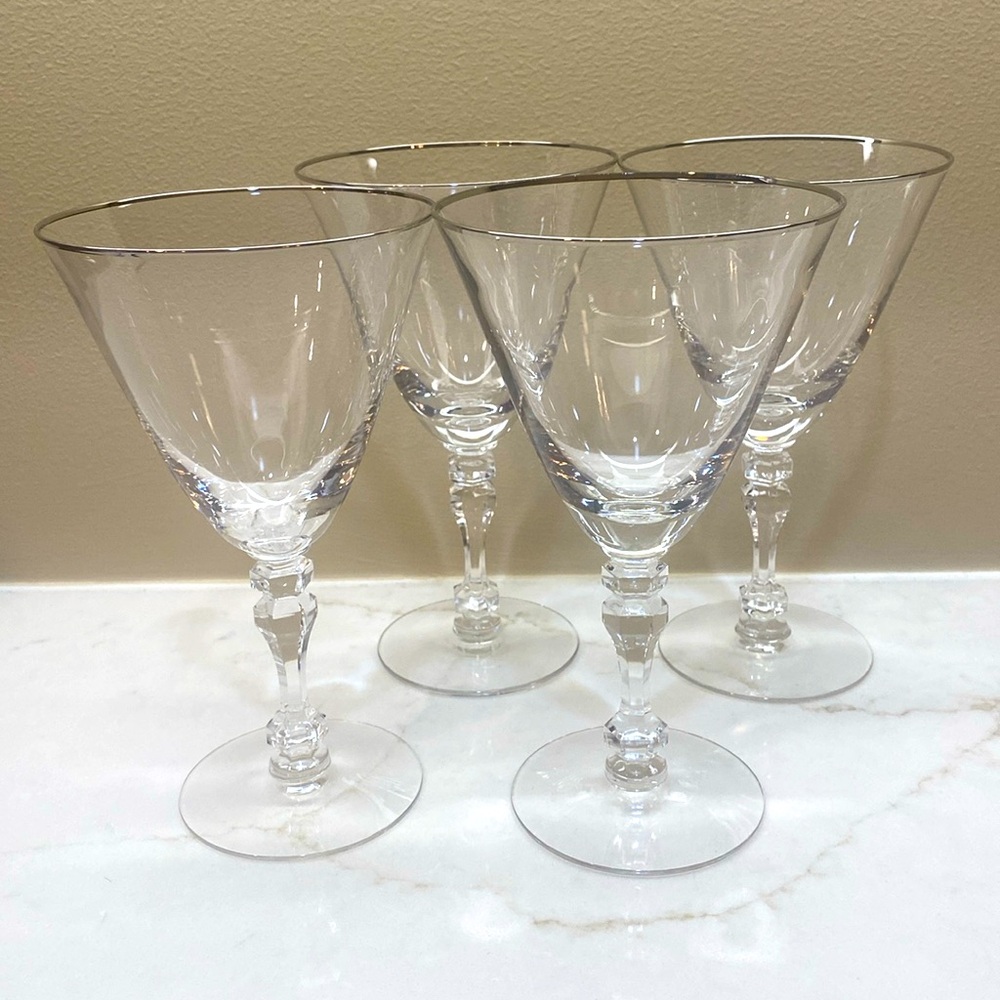 Vintage Tiffin platinum trim goblets